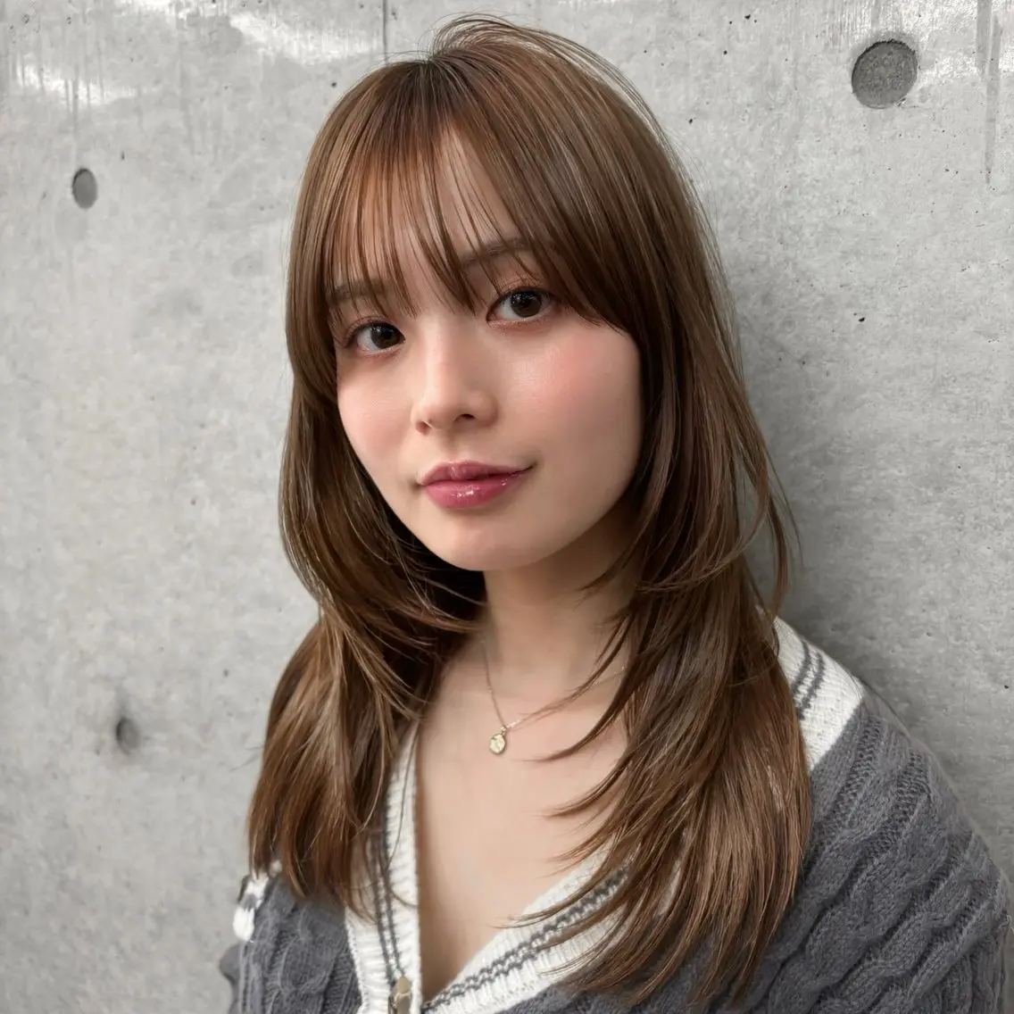 ロング カラー カット ヘアカラー トリートメント 髪質改善|透明 感カラー🩵レイヤーのヘアスタイル