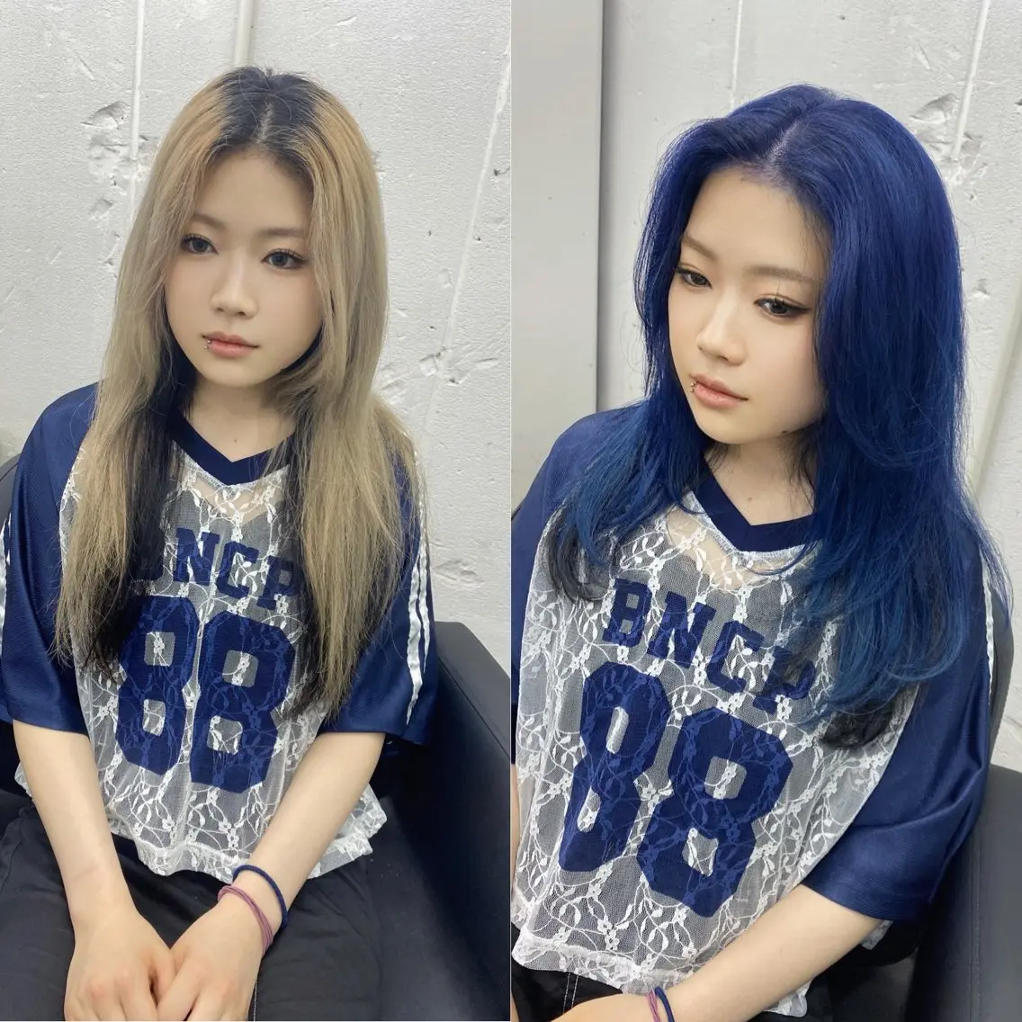ロング カラー ブリーチ ブルーカラー ケアブリーチ レイヤーカット 艶ハイトーン特化 tatsuのヘアスタイル