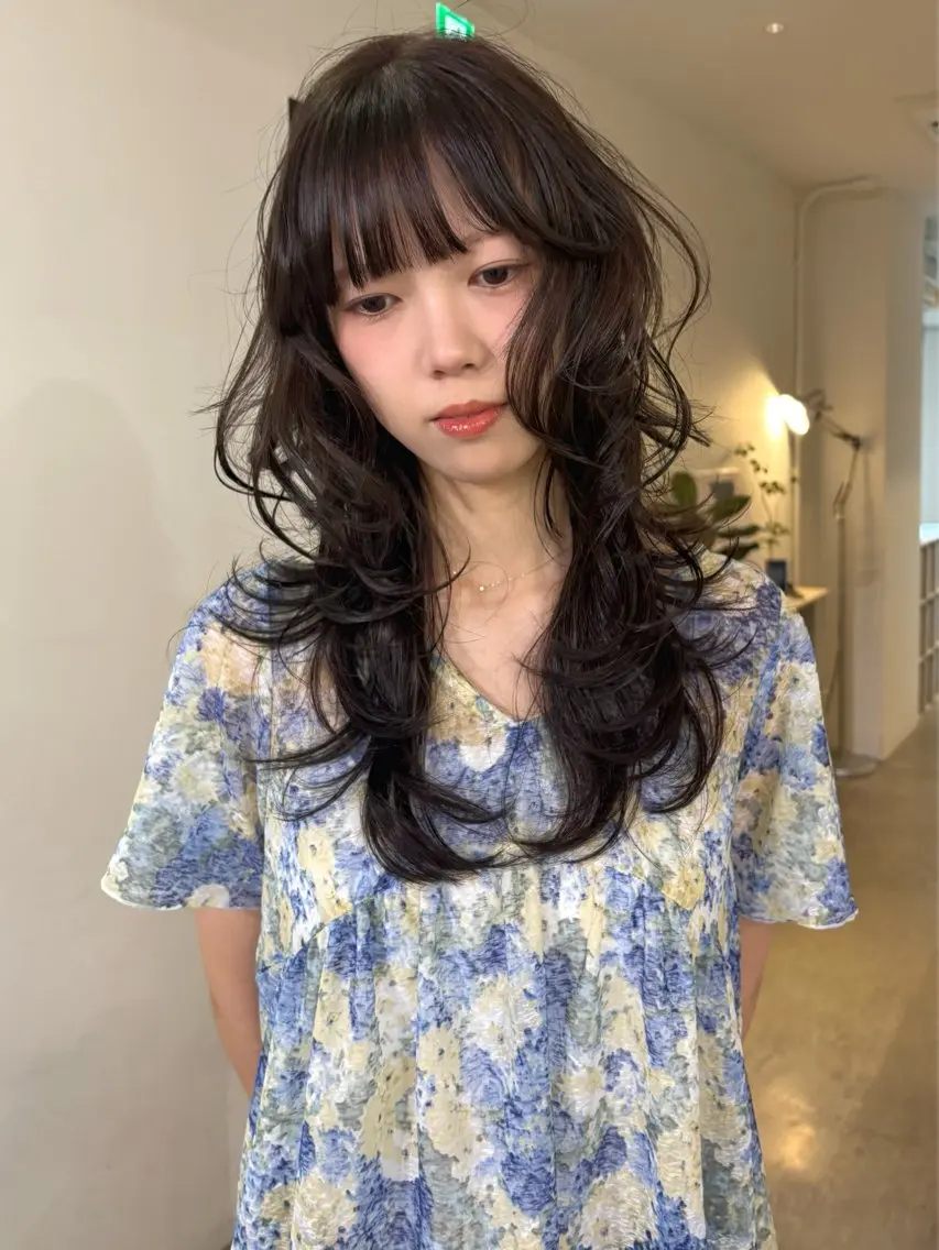 ロング カラー カット ヘアカラー mizuki/ピンク ベージュ.レイヤーのヘアスタイル