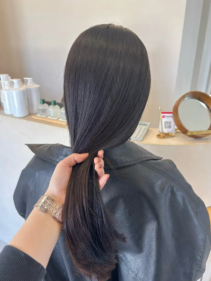 ロング カット 縮毛矯正 真弓 理沙/艶カラーのヘアスタイル