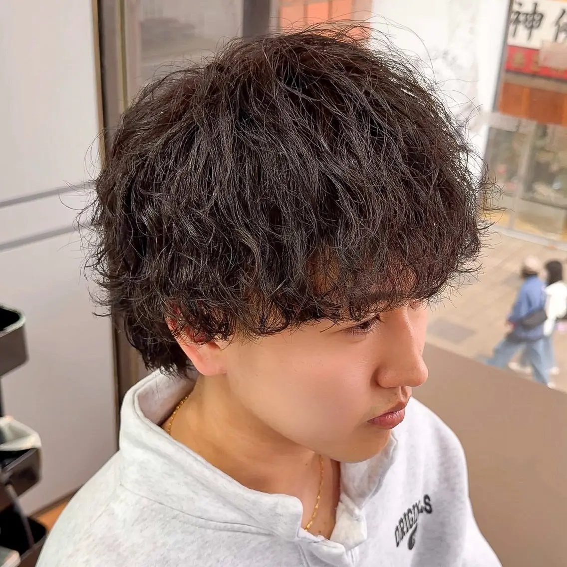 パーマ メンズ 波巻きパーマ カット ヘアカラー パーマ メンズパーマ/メンズ カット/たばたよしきのヘアスタイル