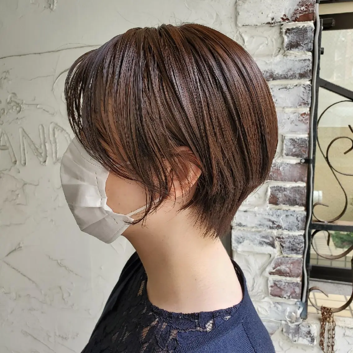 ショート カラー カット ヘアカラー トリートメント 韓国レイヤー柔らかい 地毛風縮毛矯正／マツのヘアスタイル