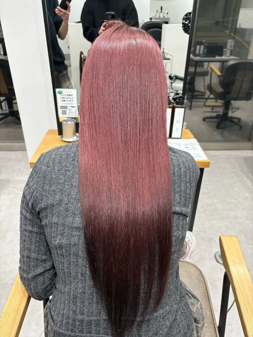 ロング カラー ベージュカラー ピンクカラー ピンクベージュ ローズカラー ヘアカラー ミツイシ ユウワのヘアスタイル