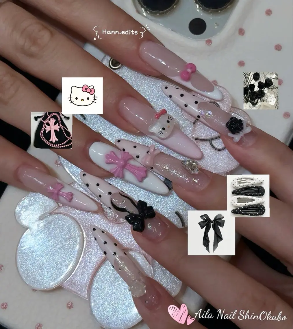 セミロング 韓国風ヘア ハンドネイル Aila Nail ShinOkuboのネイルデザイン
