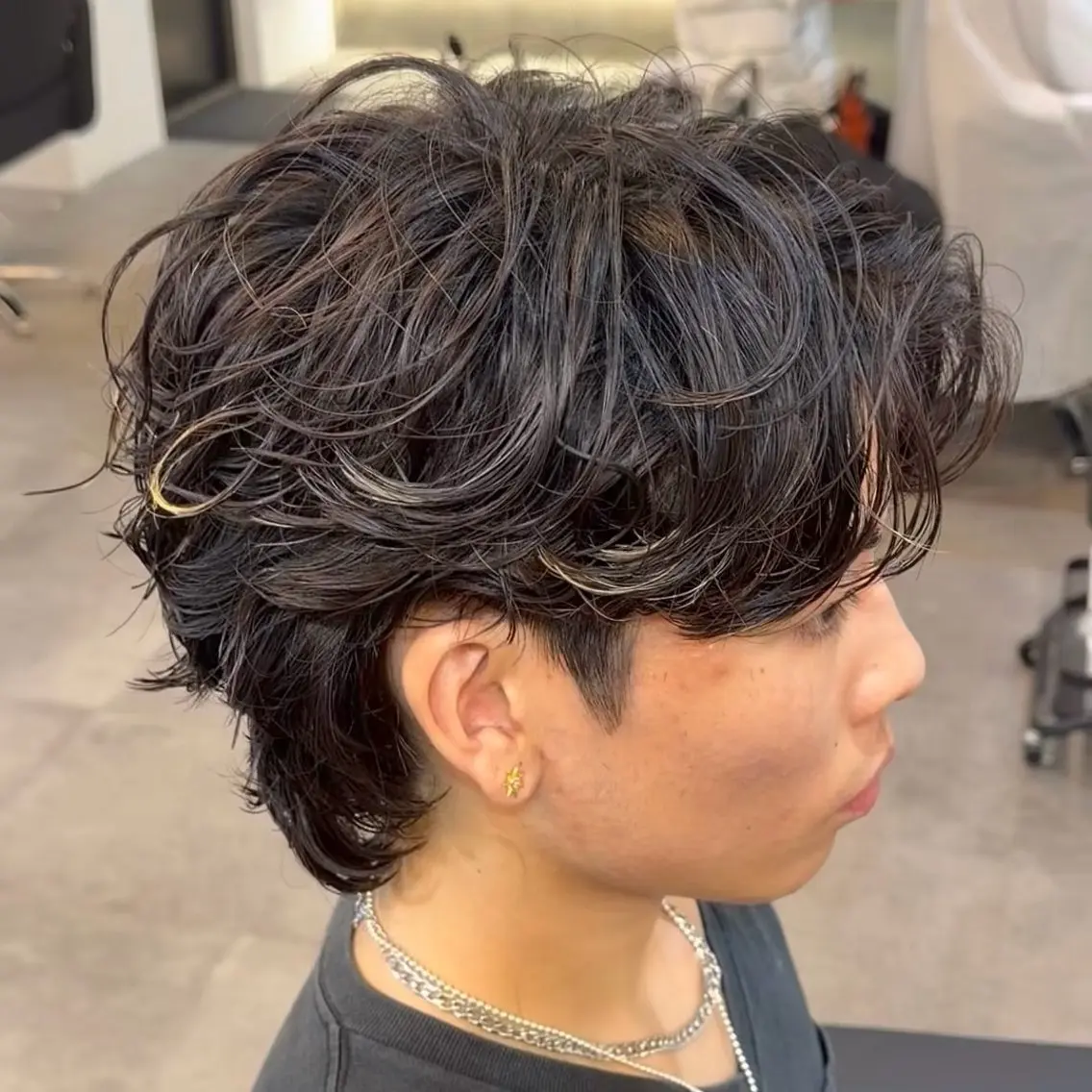 パーマ メンズ メンズウルフカット ウルフカット カット パーマ 内山 翔太のヘアスタイル