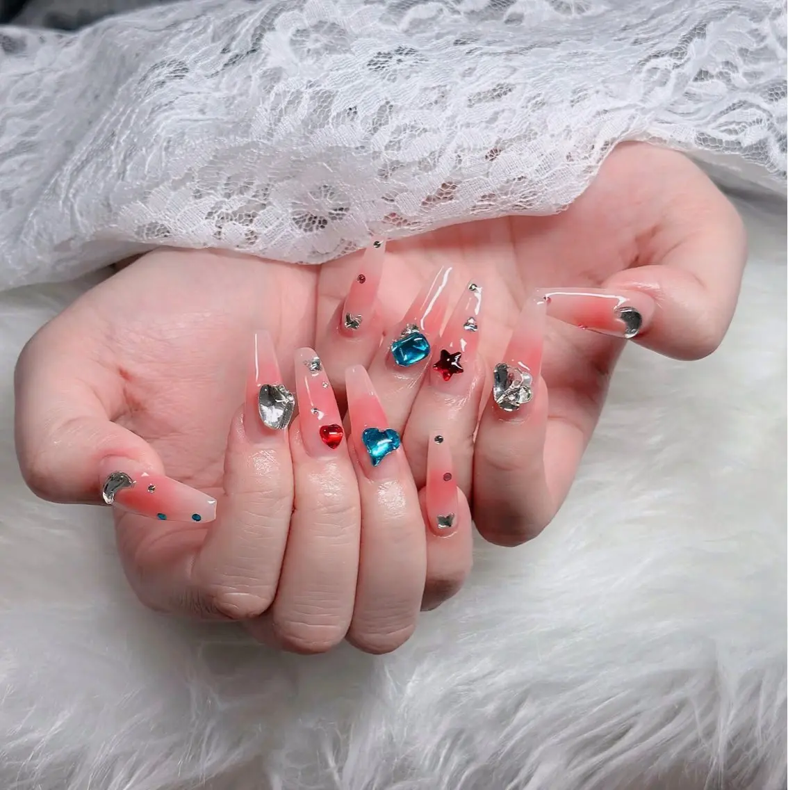 ネイル アートネイル 成人式 ジェルネイル ニュアンスネイル 夏ネイル neco H.babynailのネイルデザイン