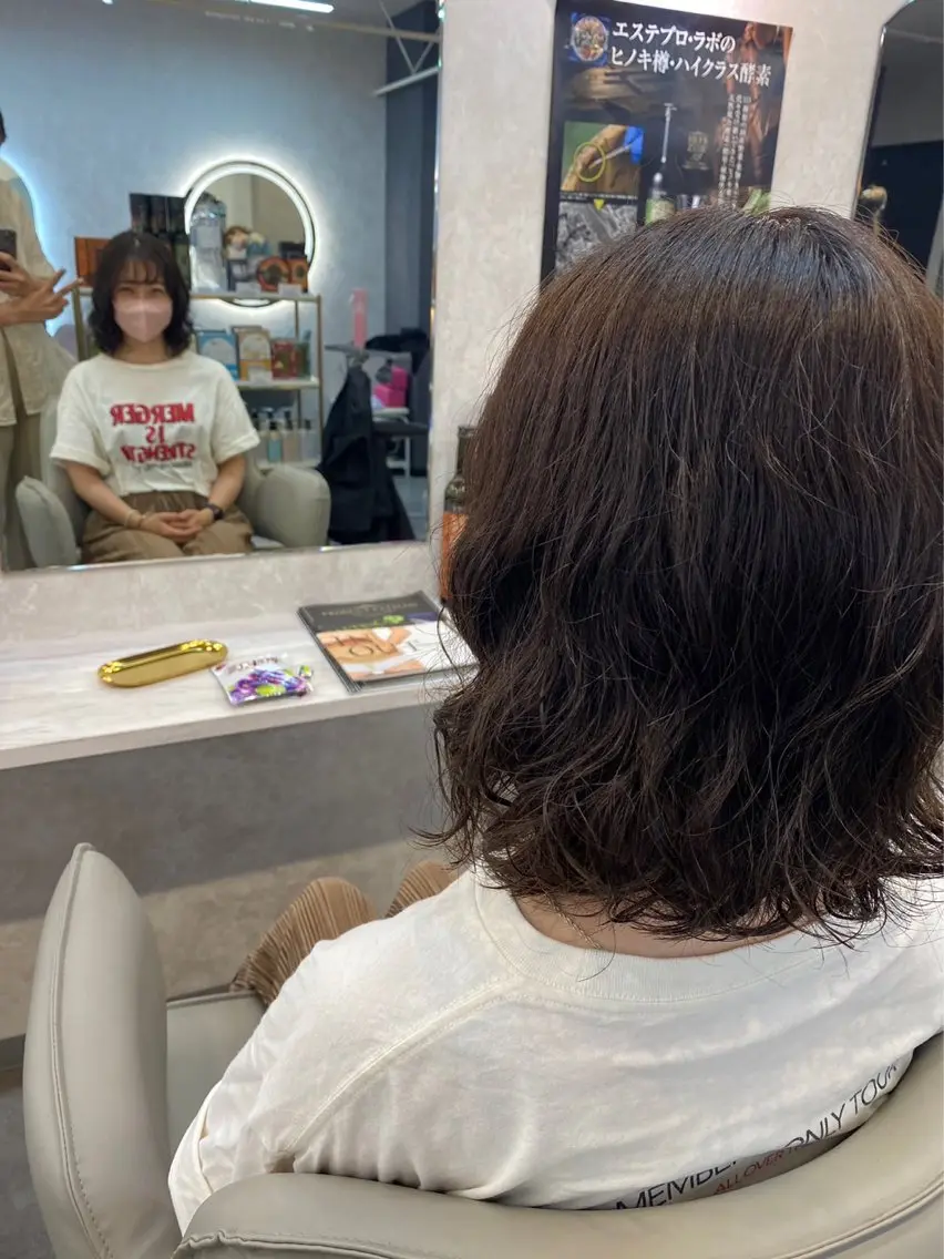 ミディアム カット パーマ トリートメント MIKI /LAZO 千歳船橋のヘアスタイル
