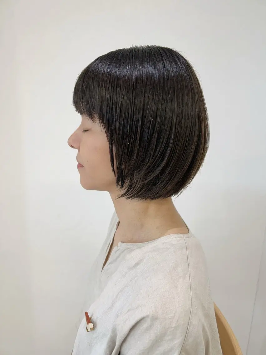 ショート ボブ 顔周りカット レイヤーカット カット ヘアカラー トリートメント chie/お悩み改善 /大人女性◎のヘアスタイル