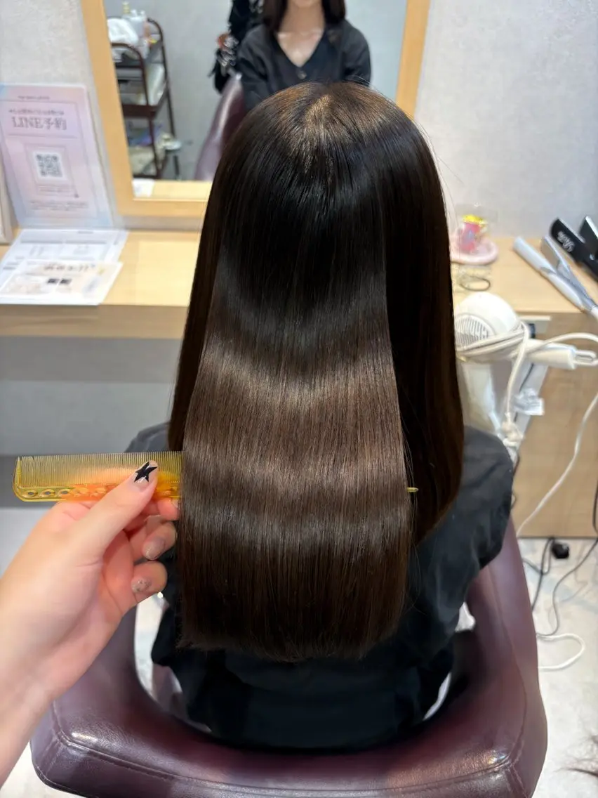 ロング カット 縮毛矯正 トリートメント 透明感/チョコカラー 💍TAMA💍のヘアスタイル