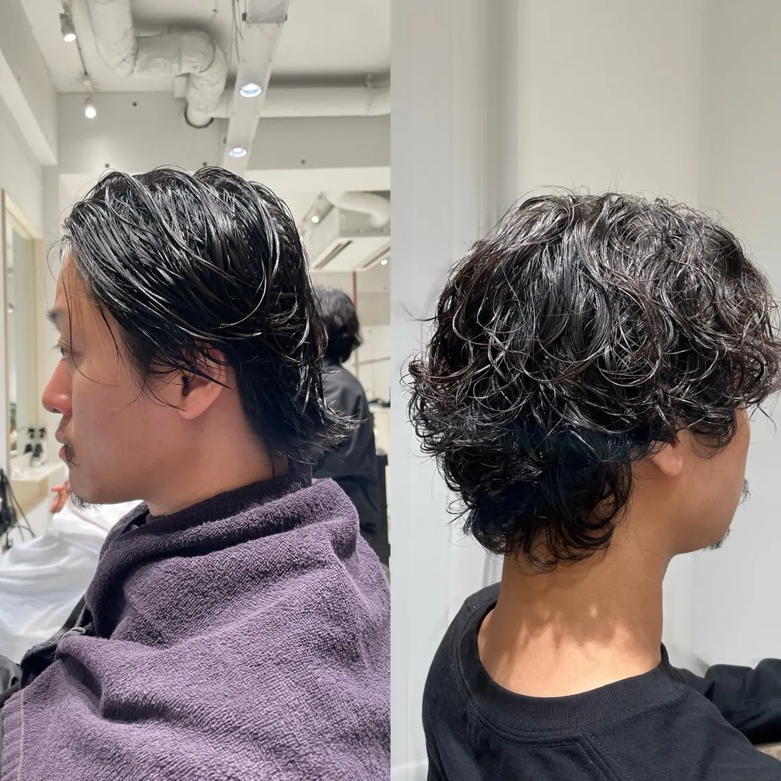 ショート パーマ メンズ ブリ—チ🌈カラ— 🌀パ—マ🌿ちえのヘアスタイル