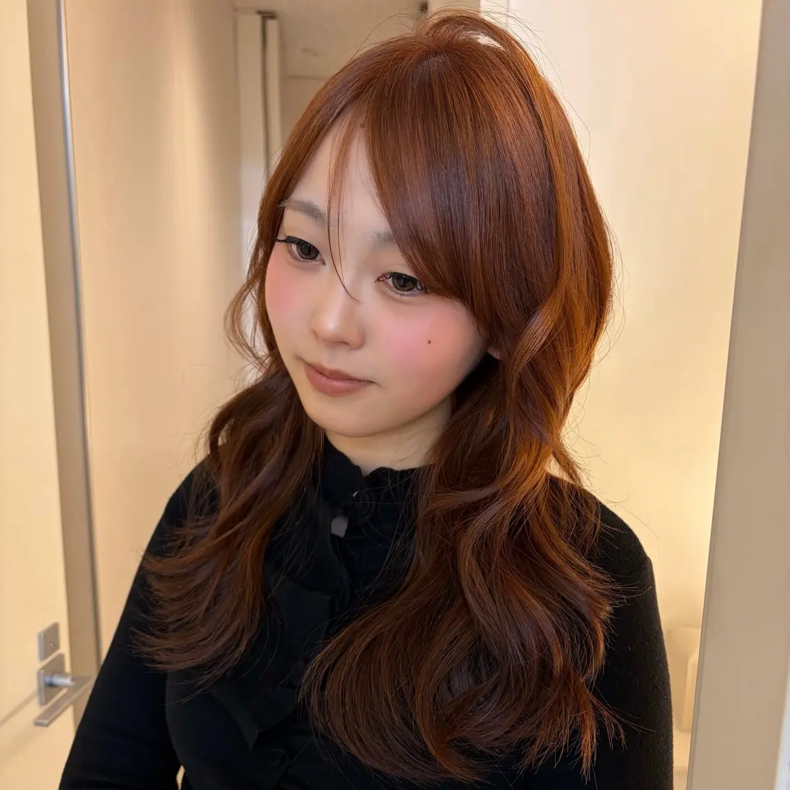 ロング カラー カット ヘアカラー 前髪カット/韓国/ モモカ🎀のヘアスタイル