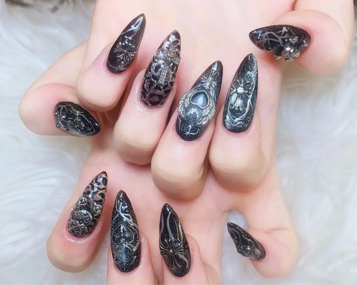 ネイル チークネイル 長さ出し フットネイル 韓国ネイル マグネットネイル ハンドネイル ハンドケア AN NAIL _HOAのネイルデザイン
