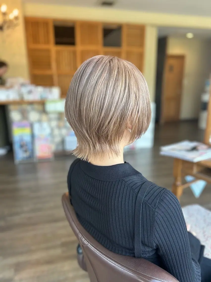 ショート カラー ブリーチ カット ヘアカラー 井上 花音のヘアスタイル