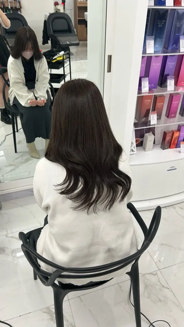 セミロング カラー 髪質改善/ダブルカ ラー京都/Akaneのヘアスタイル