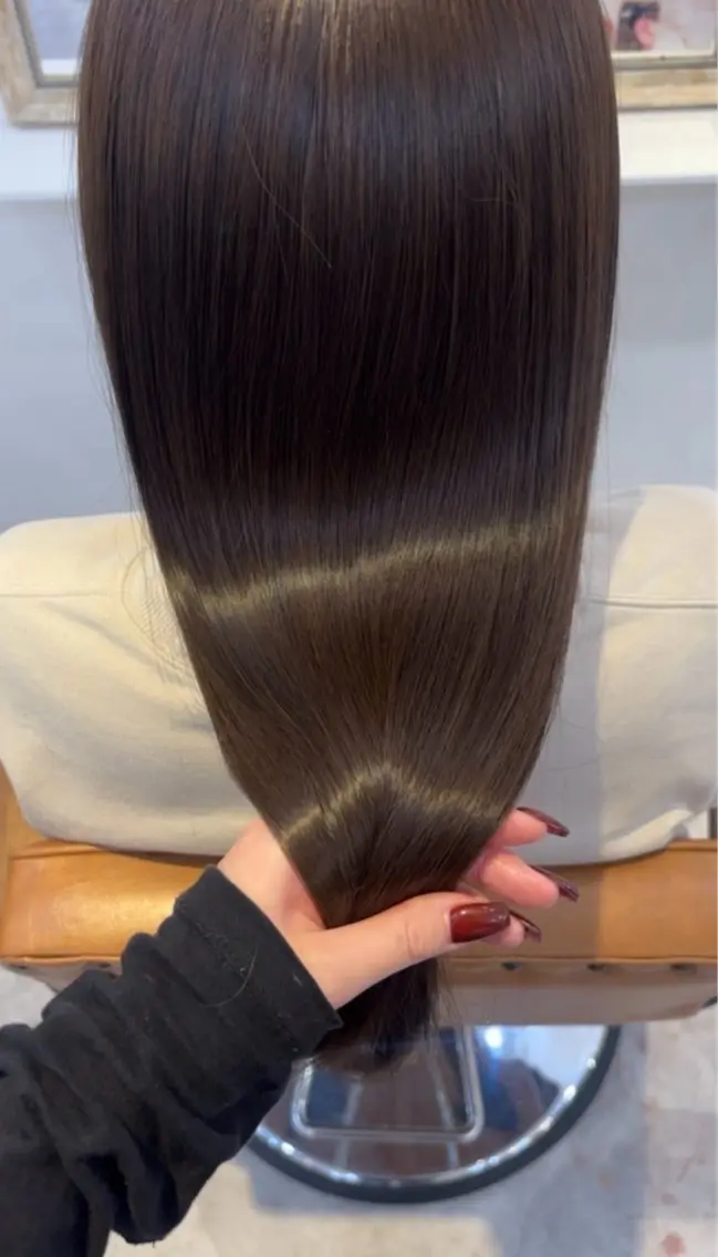 ロング カラー カット ヘアカラー トリートメント Megu/ベージュ/ 透明感カラーのヘアスタイル