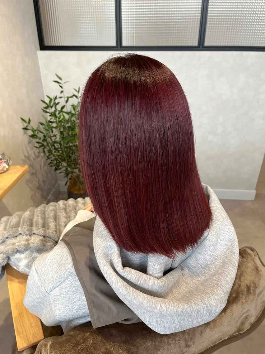 カラー 透明感カラー レッドカラー ヘアカラー ヘッドスパ ✨NEW OPEN/ 透明感カラー/はるかのヘアスタイル