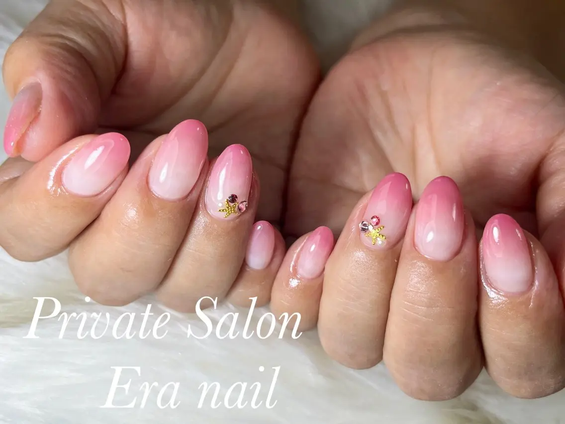 ネイル グラデーション ピンク Era nailのネイルデザイン