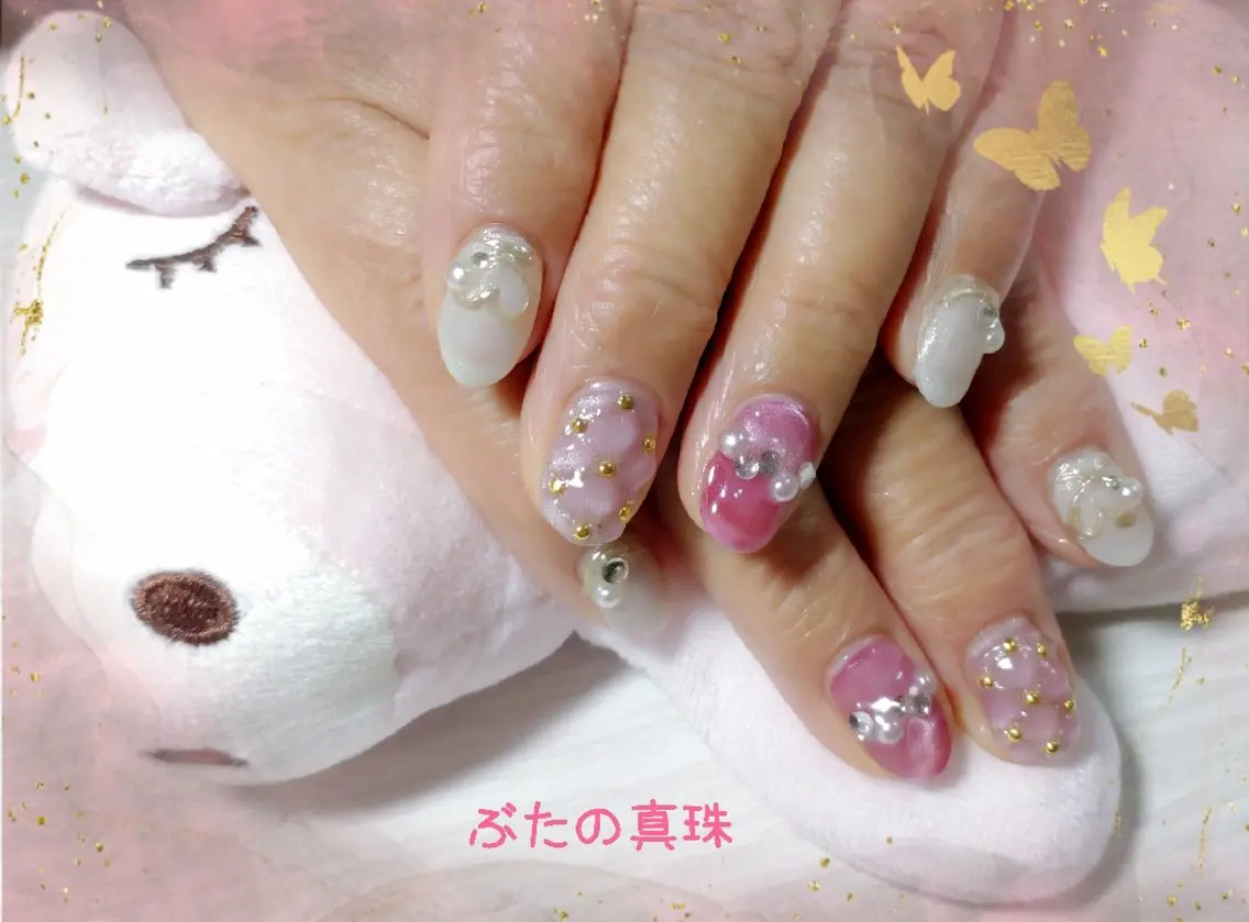 ネイル バレンタイン ハンドネイル 林 珠里のネイルデザイン