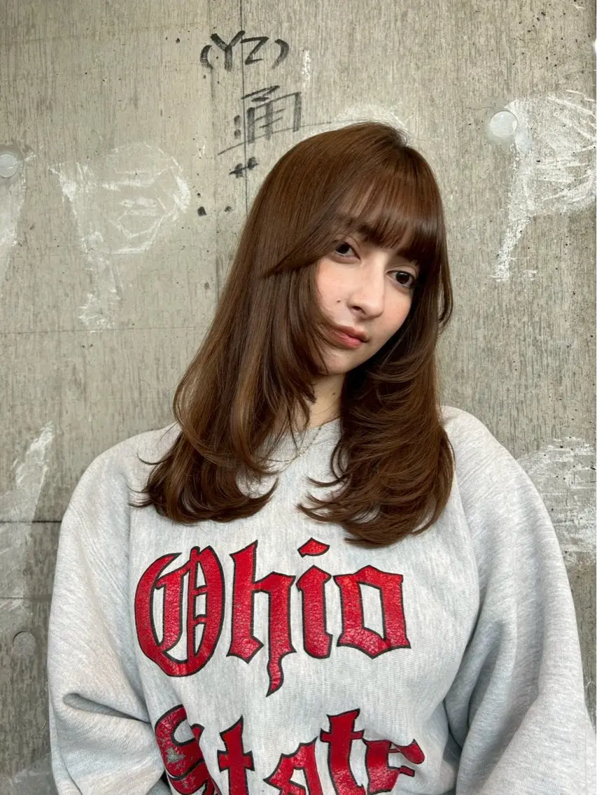 セミロング ハイレイヤー レイヤーカット 松井美樹/似合わせ ガーリー・韓国のヘアスタイル