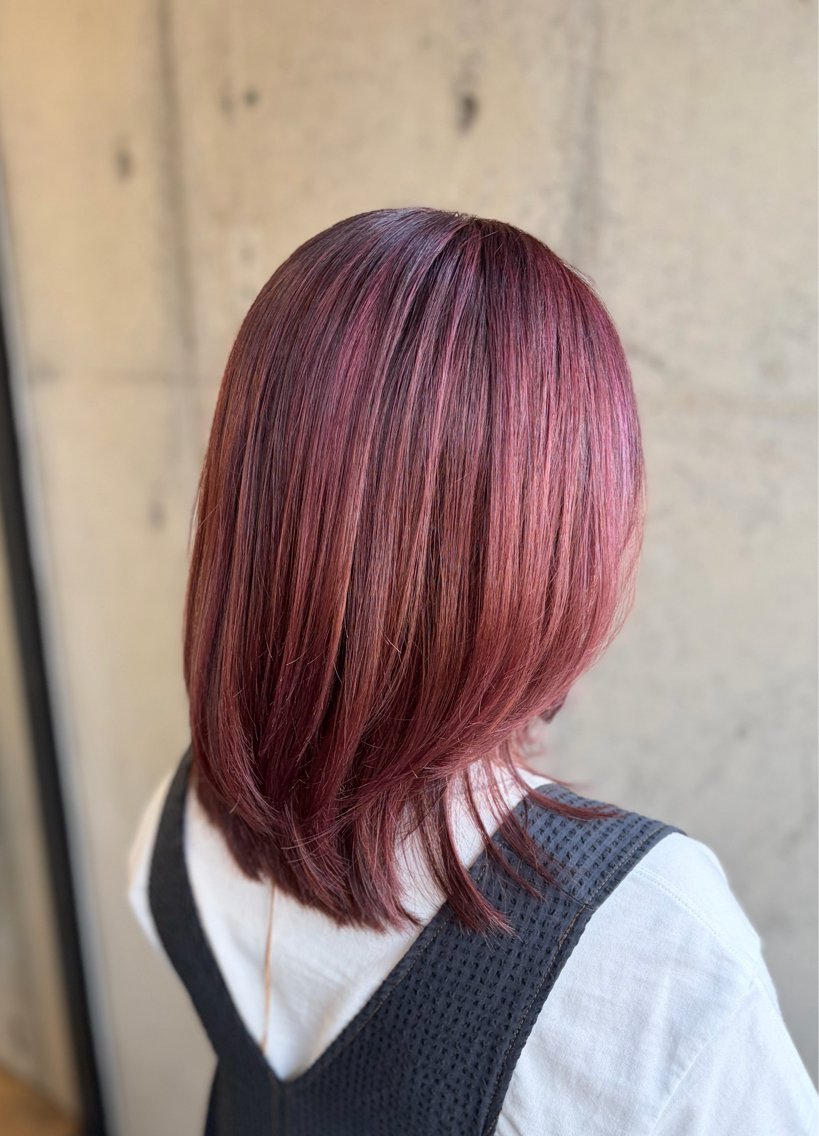 ミディアム カラー カット ヘアカラー トリートメント 百瀬 なつ美のヘアスタイル