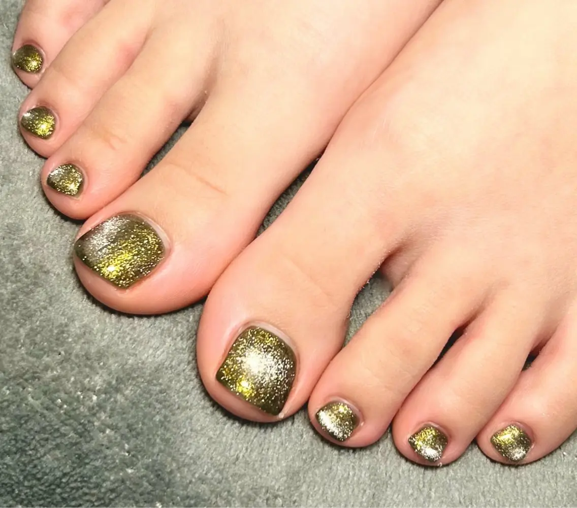 ネイル ブラウン マグネットネイル フットネイル nailworks mのネイルデザイン