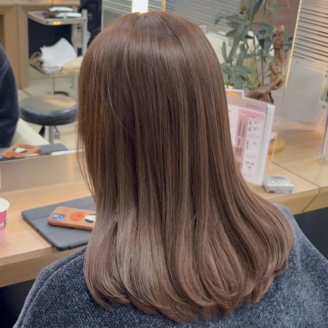 透明感×マロンベージュ🫧ブリーチなしダブルカラートリートメント付き🧴の写真