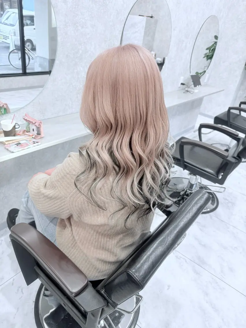 ロング カラー ブリーチ ケアブリーチ デザインカラー ダブルカラー ハイトーンカラー ヘアカラー 🌈派手髪ハイトーン 🌈鈴木亮太🌈のヘアスタイル