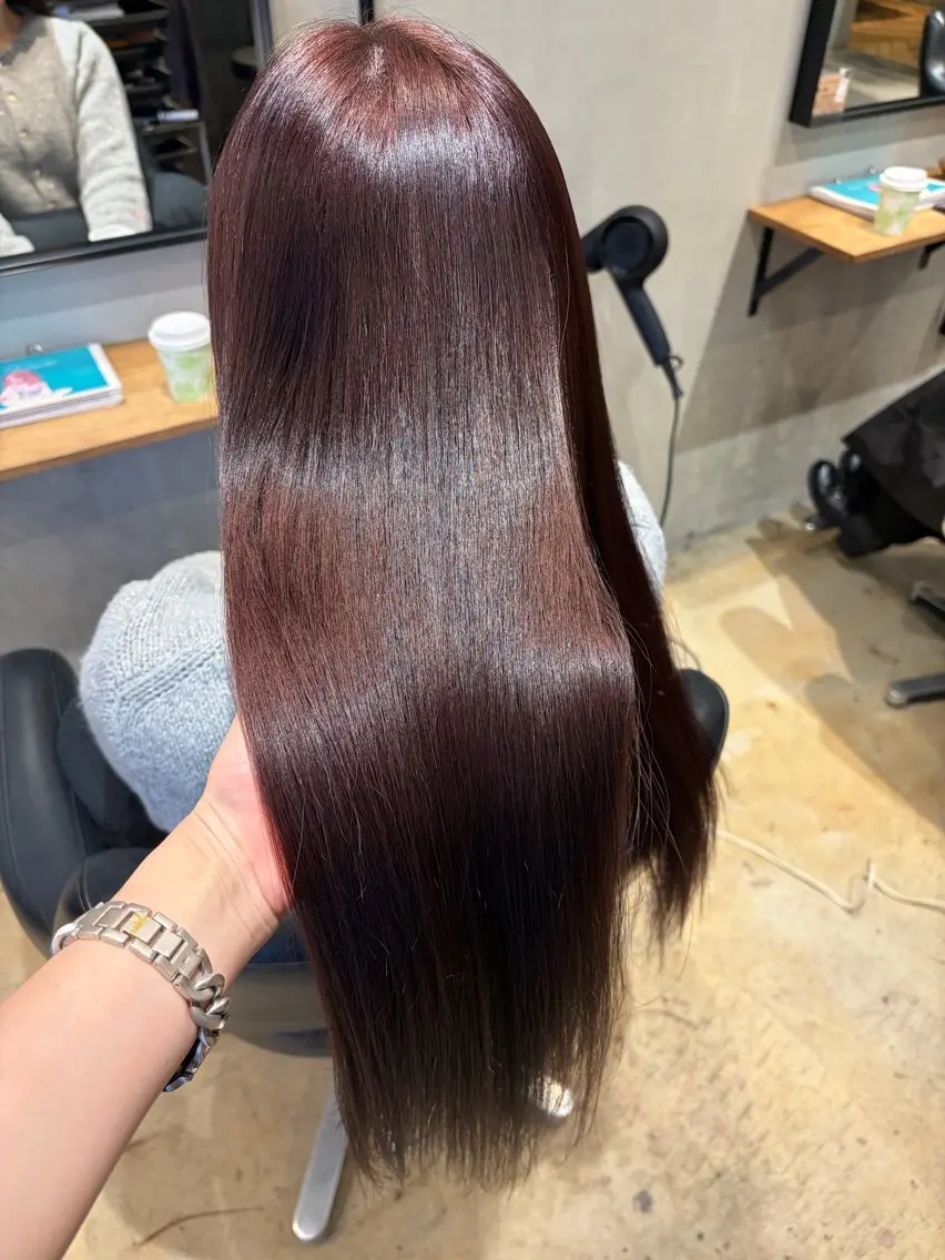 ロング カラー ブラウンカラー ピンクカラー ピンクブラウン カット ヘアカラー みわ/博多 ブリーチ/メンズヘアのヘアスタイル