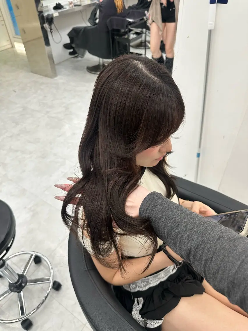 ロング カラー ヘアアレンジ カット ヘアカラー トリートメント 大人っぽ中韓レディ ヘア🤍MAOのヘアスタイル