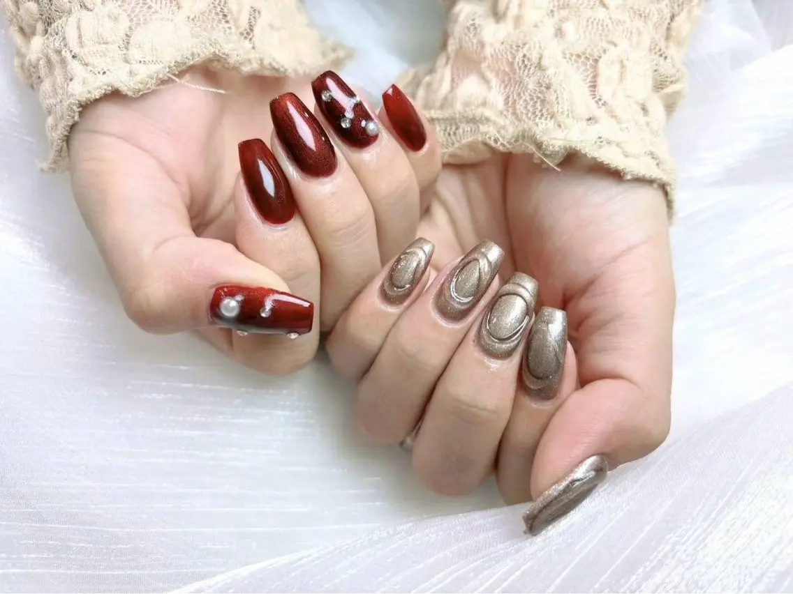 ネイル アートネイル フラワーネイル フットネイル ジェルネイル ゴールド Babarla nailのネイルデザイン