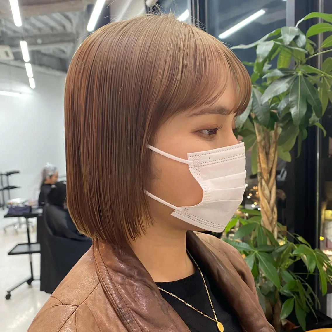 ショート カラー ヘアアレンジ ベージュカラー ミルクティーベージュ ボブ カット ヘアカラー トリートメント ヘッドスパ 押切 響 のヘアスタイル