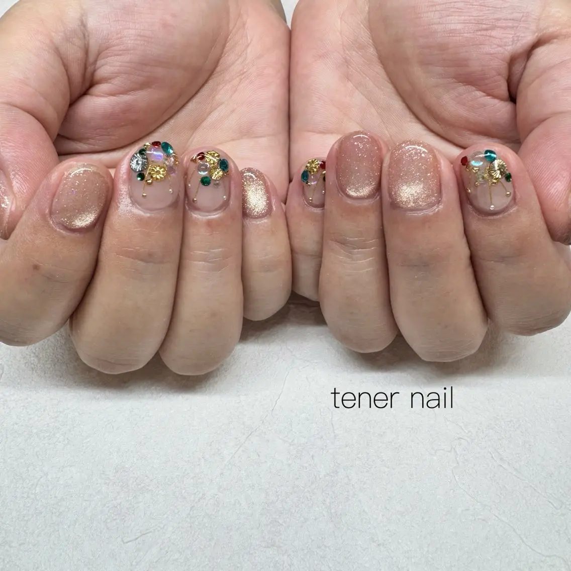 ネイル ストーンネイル ハンドネイル テネルネイル tener nailのネイルデザイン