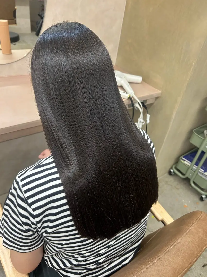 ロング カットカラー 千夏のヘアスタイル