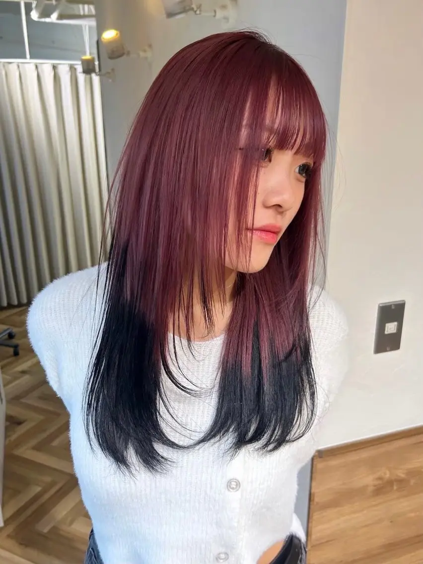 ロング カラー ブリーチ ダブルカラー イルミナカラー ブリーチなしカラー ボブ カット ヘアカラー トリートメント LUCK 本厚木店のヘアスタイル