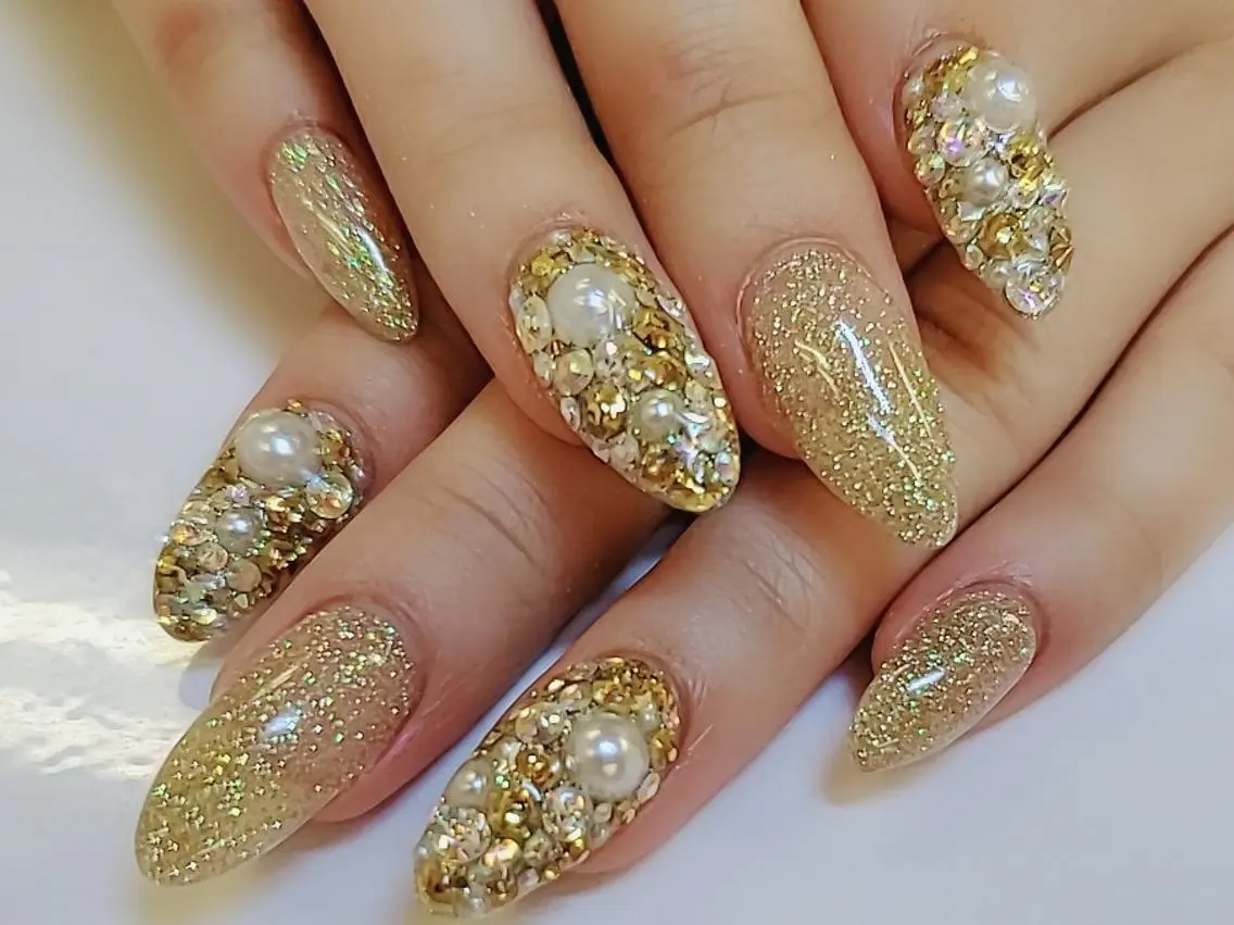 ネイル セミロング ラメ(グリッター) ワンカラーネイル ハンドネイル mamo nailのネイルデザイン