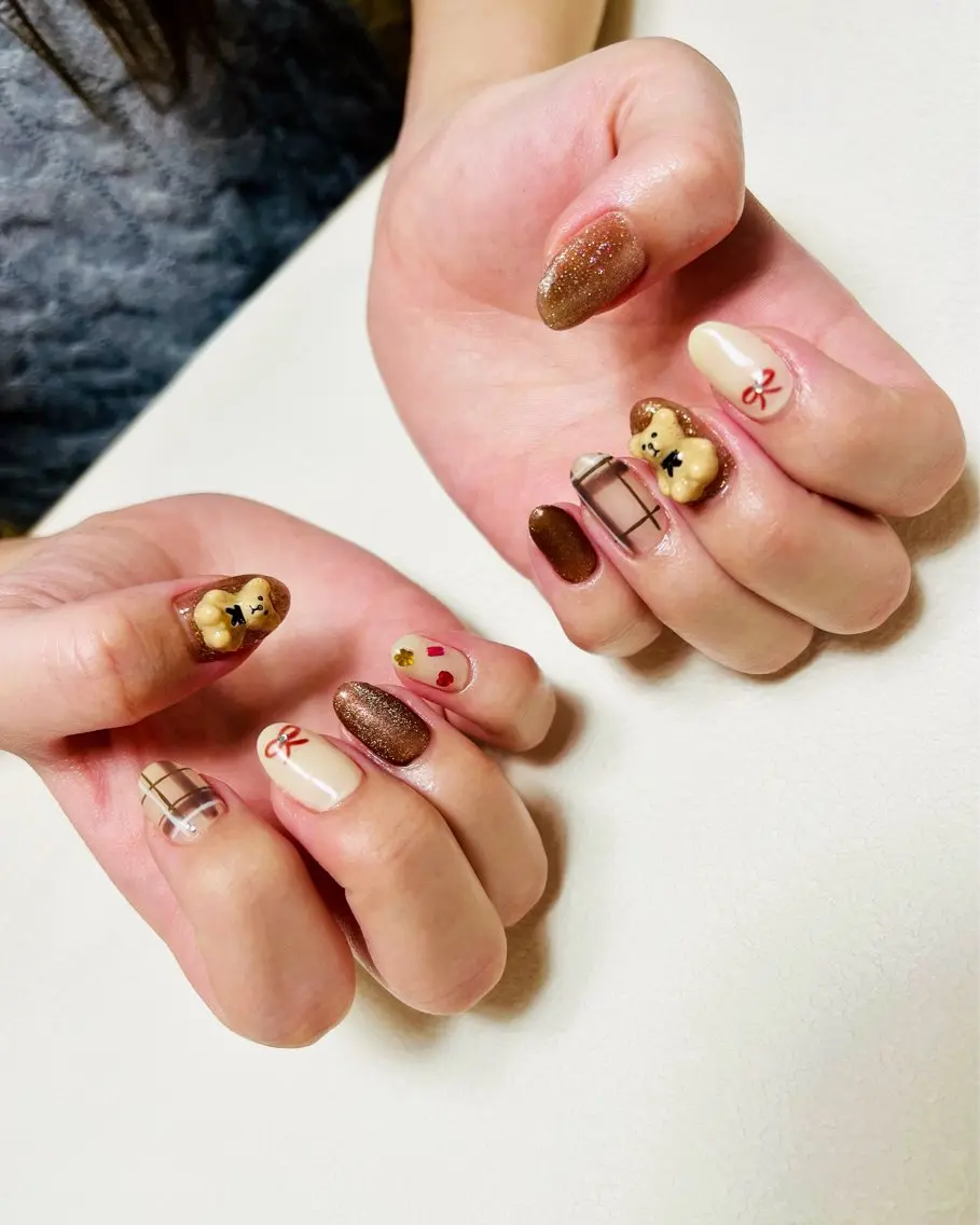 ネイル ブラウン ハンドネイル nail room.のネイルデザイン