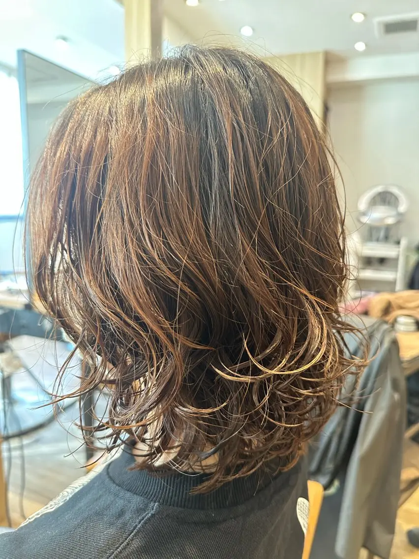 ミディアム パーマ カット パーマ ✨✂️Nori ✂️✨のヘアスタイル