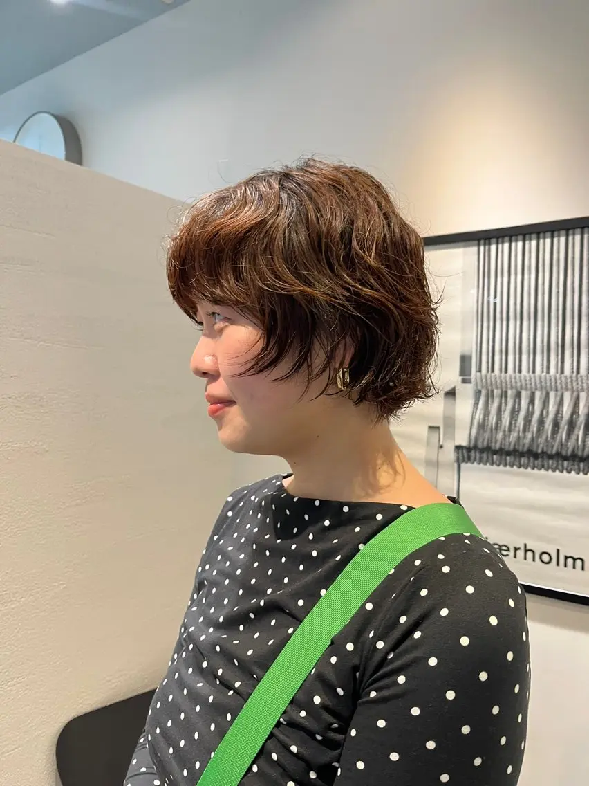 ショート パーマ カット パーマ ヘッドスパ 緒方椋 /学芸大学のヘアスタイル