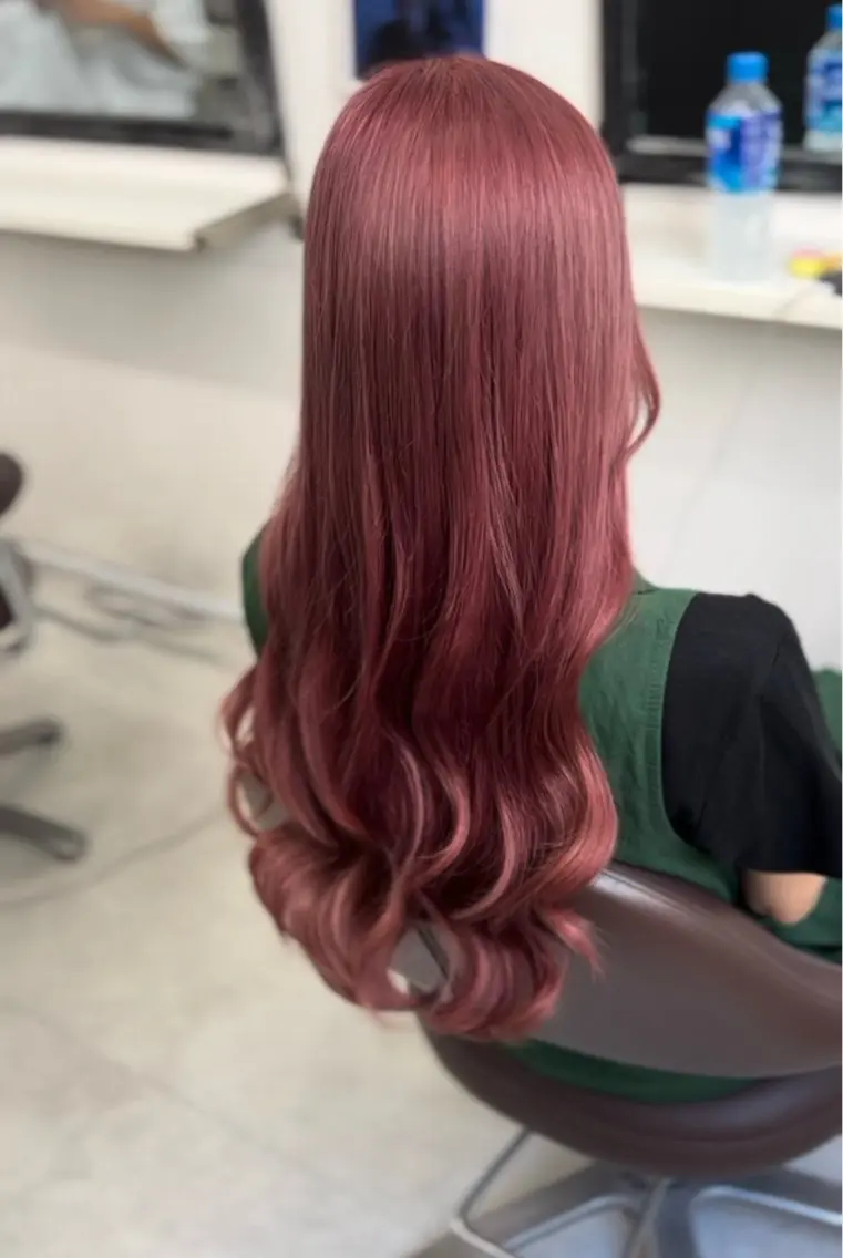 ロング カラー ブリーチ ピンクカラー バイオレットカラー EXCIA三宮 SHUNSEIのヘアスタイル