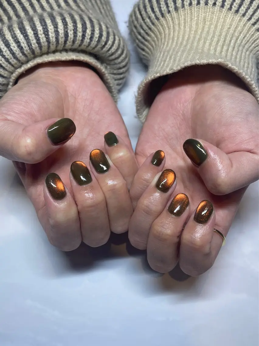 ネイル Rika🌼 シンプル•マグネットのネイルデザイン