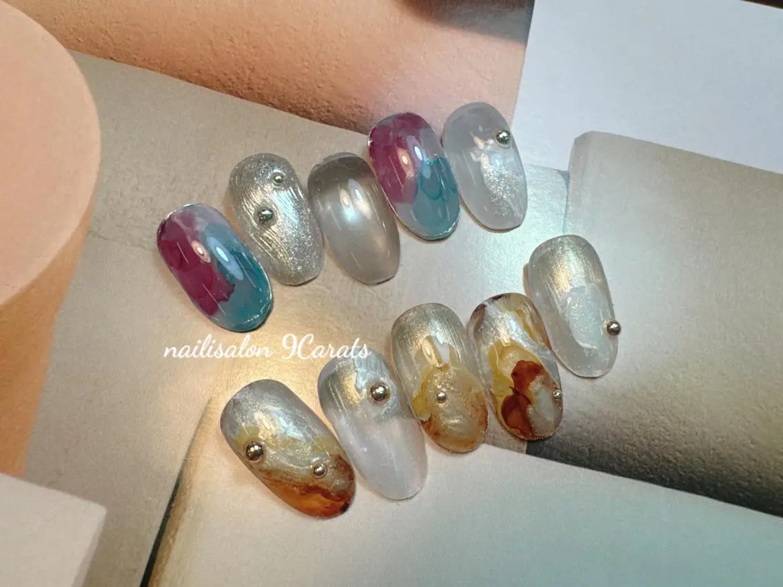 ネイル 💜ワンホンネイル ナインカラット💎のネイルデザイン