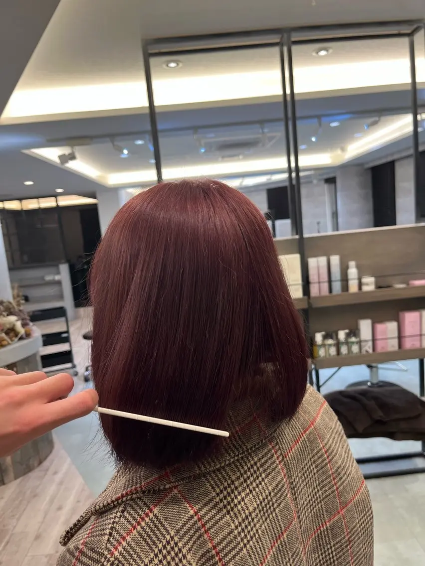 ミディアム カラー ブリーチ レッドカラー ケアブリーチ🌟 ♢WATARU♢のヘアスタイル