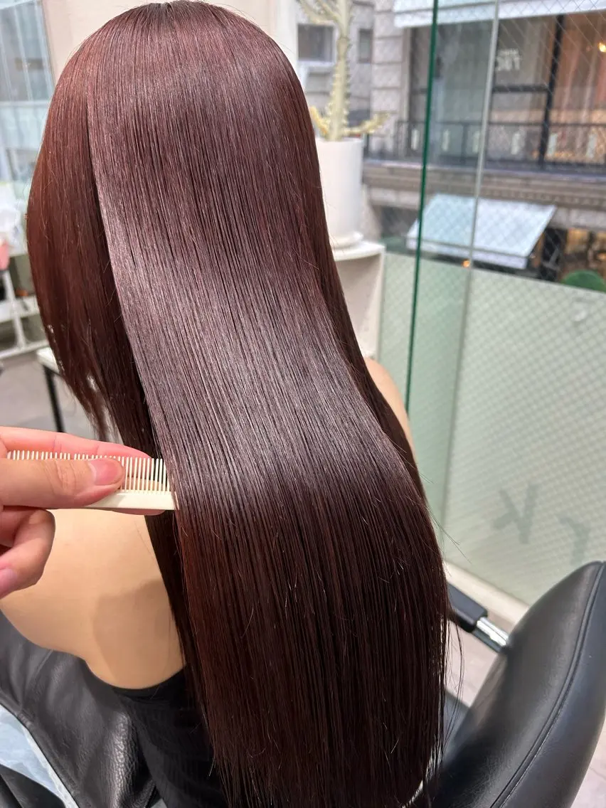 ロング カラー カット ヘアカラー 縮毛矯正 トリートメント 髪質改善will hairdesignのヘアスタイル