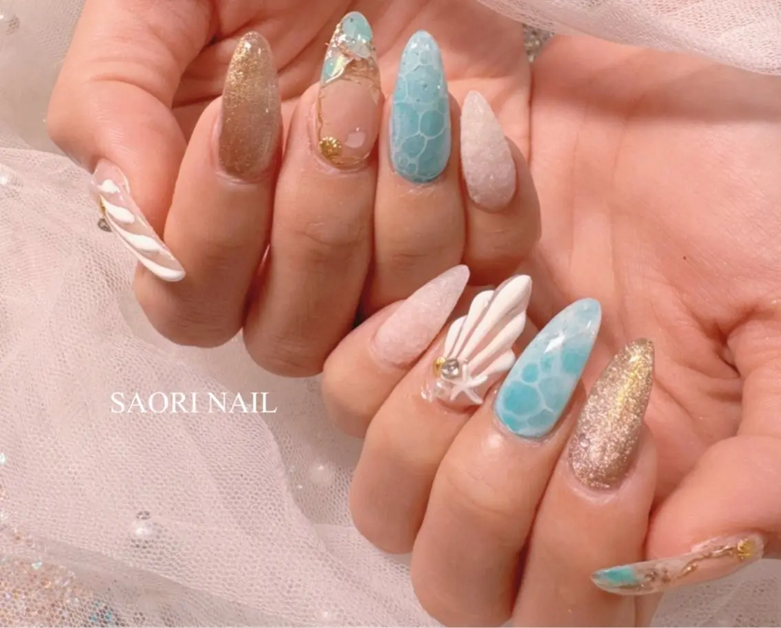 ネイル アートネイル フットネイル ジェルネイル 韓国ネイル マグネットネイル ハンドネイル SAORI NAIL /長さ出し専門店のネイルデザイン