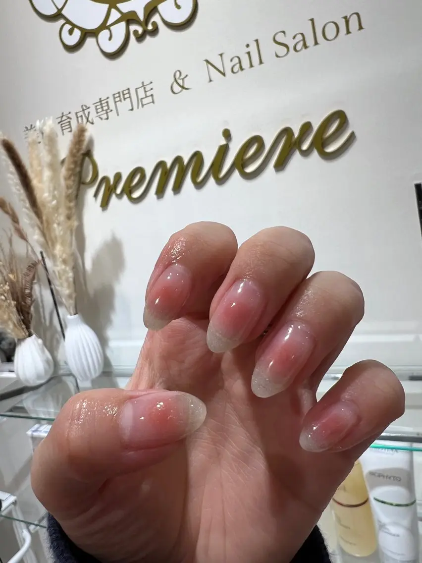 ネイル チークネイル 長さ出し オフィスネイル シンプルネイル 【池袋】nuts nail なつみのネイルデザイン