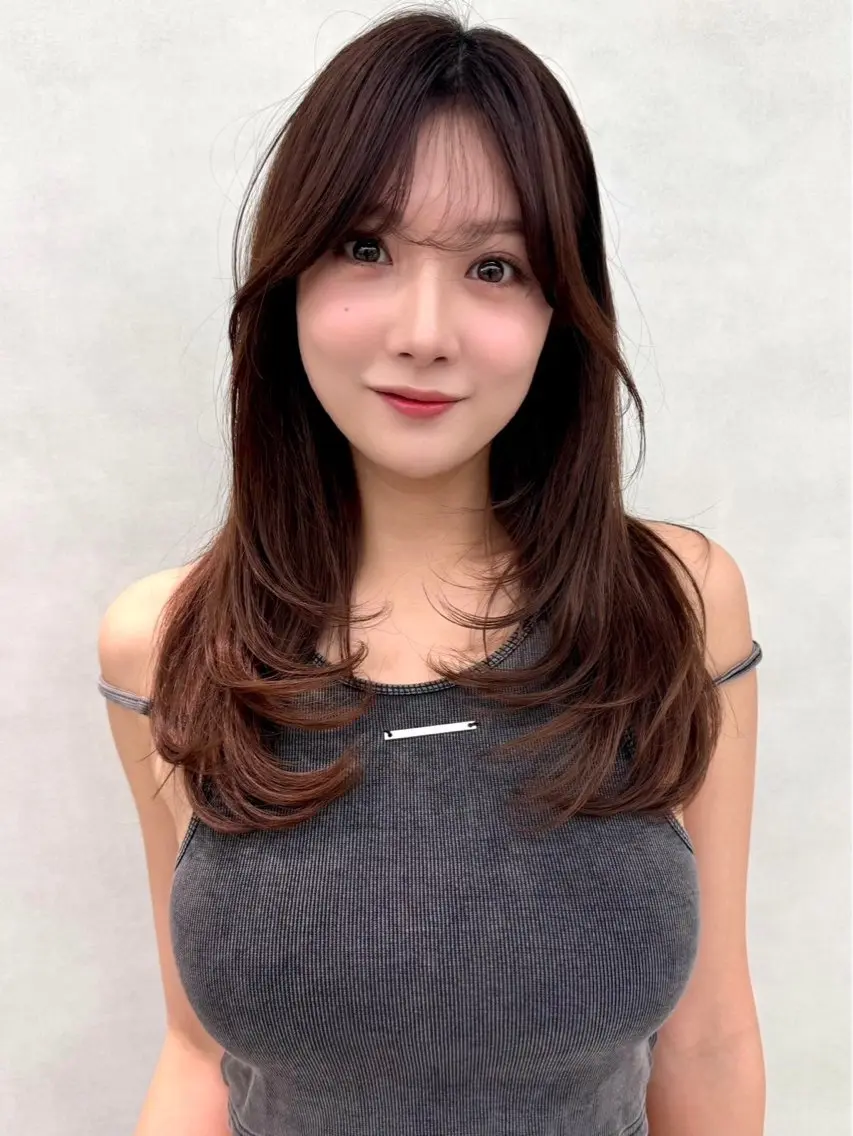 ロング カット ヘアカラー トリートメント 🦋盛れるレイヤー/ ベージュ/Ryugaのヘアスタイル