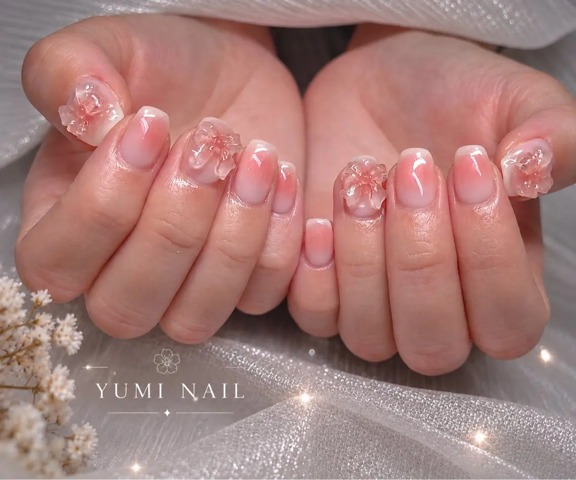 ネイル リボン ハンドネイル Yumi nailのネイルデザイン