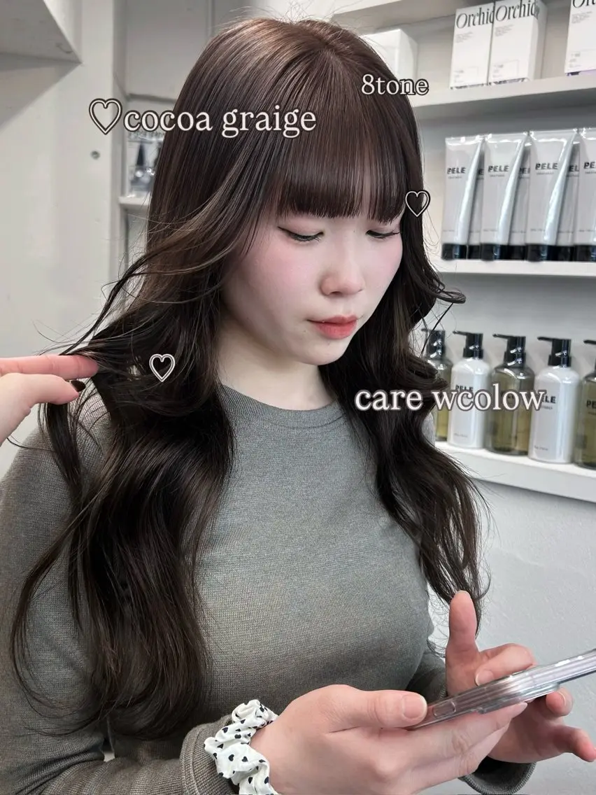 ロング カラー ベージュカラー ブリーチ ブラウンカラー 透明感カラー ダブルカラー カット ヘアカラー トリートメント 💍モテる艶髪 透明感カラー💖のヘアスタイル