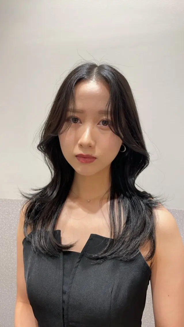 セミロング 韓国風ヘア レイヤーカット カット ヘアカラー トリートメント ❤︎︎韓国ヘア❤︎︎ 𝑺𝒉𝒊𝒉𝒐のヘアスタイル