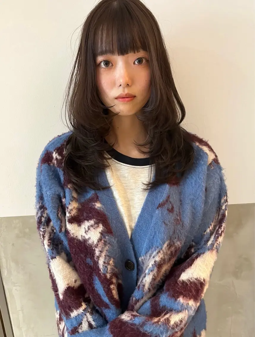 セミロング カラー レイヤーカット 似合わせカット カット ヘアカラー トリートメント 松尾太樹 【pia】福岡美容室のヘアスタイル